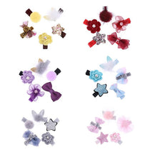 Load image into Gallery viewer, 5pcs/Set Glitter Sequins Bow Star Flower Hairpins Kids Baby Girl Hair Clips