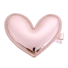 Load image into Gallery viewer, Cute PU Leather Heart-shaped Hairpins Girl Princess Hairclip Party Headwear Children Shiny Hair Accessories