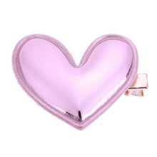 Load image into Gallery viewer, Cute PU Leather Heart-shaped Hairpins Girl Princess Hairclip Party Headwear Children Shiny Hair Accessories