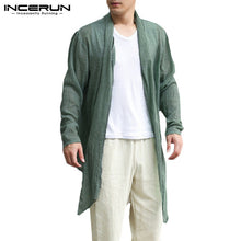 Load image into Gallery viewer, INCERUN Vintage Mens Long Jackets Outwear Irregular Hem Cloak Male Cloak Coat Trench Windbreaker Hombre Autumn Fashion Cardigan