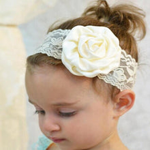Load image into Gallery viewer, Newborn Baby Girls Headband Big Rose Flower Lace Headbands Newborn Infant Party Elastic Hairband Baby Hair Accessories